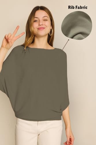 Image of Nachu Women Fashion Ribbed Batwing Sleeves Bagy Balloon Style Fit Top |Casual Regular Size fit | Winter and Party fit