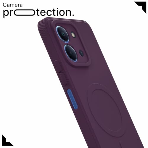 Image of Pikkme Back Cover for Redmi 15C 5G Soft Matte Silicone Mag-Safe Design (Mag-Safe Not Support) Camera Protection | Slim Fit Bumper Cover (Purple)