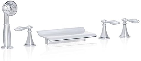 FREUER Scaffale Collection: Handshower Roman Tub Faucet, Brushed Nickel