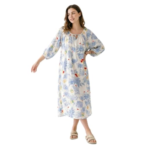 Image of lvenzse Womens Maxi Dress Boho Chiffon Floral Printed V-Neck Long Dresses