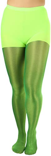 ToBeInStyle Women’s Shine & Shimmer Metallic Pantyhose Opaque Lurex Tights - Neon Green