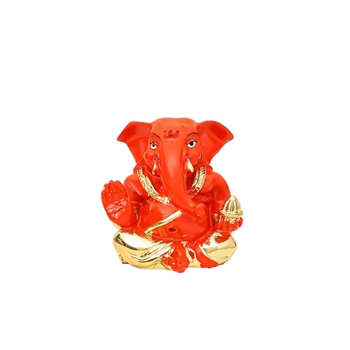 Image of Divine Hindu Miniature Appu Ganesh Idol | Small Murti for Car Dashboard, Home Decor, Office Table, Pooja | Spiritual Gift Item for Housewarming | Ganesh Chaturthi & Diwali Gift | 7 cm