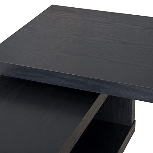 Homcom 75" Modern Corner Rotating Combo L-Shaped Computer Desk With 2 Storage Shelves- Black #TOP7