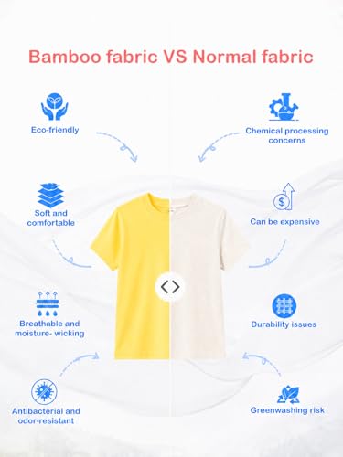 Image of Kidbea Bamboo Unisex Kids T-Shirt Ultra-Soft Premium Half Sleeve Graphic Tee for Boys & Girls, Casual Summer Wear for Toddlers & Kids