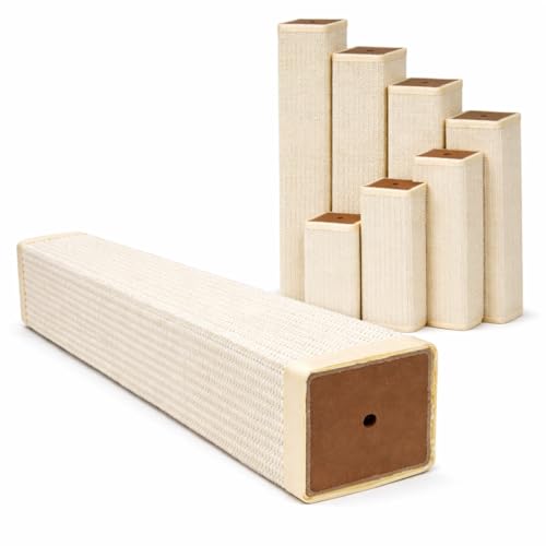 eyepower 50 cm Poste Rascador de Repuesto - 9 x 9 cm Cuadrado M8 - Accesorio Fuerte para Árbol de Gatos - Columna de Sisal con Núcleo Estable - Barra Rascadora Recambio - Palo Reparación Mueble Gato