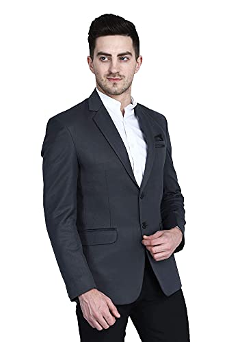 Image of TAHVO Grey Notched Lapel Blazer with Hanky