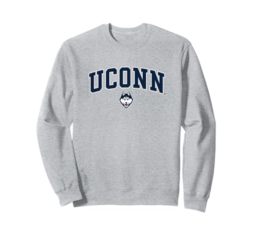 Connecticut Huskies Arch Over Heather Gray Sweatshirt Small