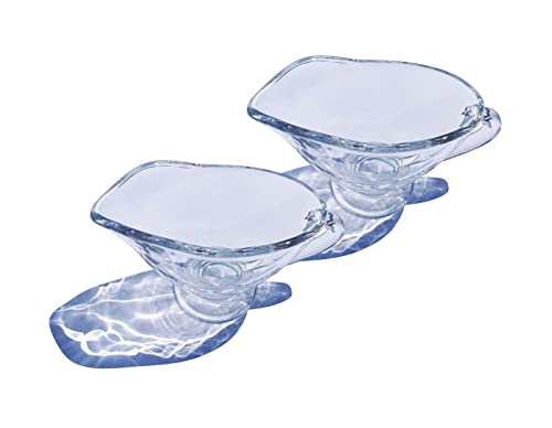 Set of 2 Sauce Glass Gravy Boat -7 oz with Handle Kitchen Glassware Serving Utensils for Dining, Warming Sauces, Salad Dressing Home Decor Saucy Boat