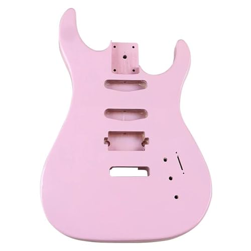 木製エレキギター本体 ポプラ材のエレキギター本体とピンクとグリーンのDIYアクセサリー(Pink)