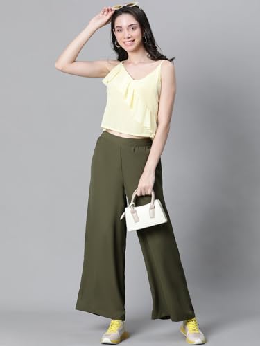Image of oxolloxo Women Plain Elasticated Staright Flare Pant