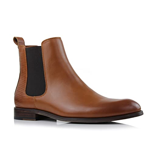 Image of Polar Fox Men's Classic High-Top Chelsea Boot | Stylish Slip-On Ankle Boot for Dress, Casual & Formal Wear