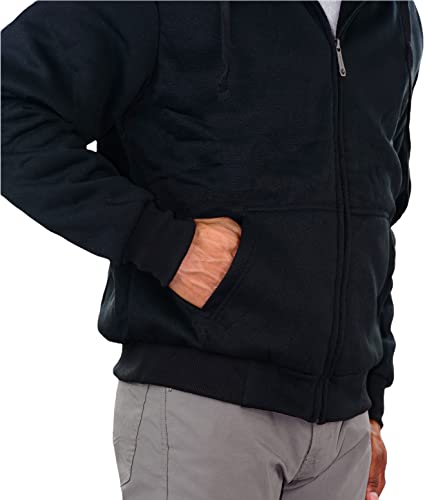 Image of ToBeInStyle Men's Polar Fleece Long Sleeve Zip Up Kangaroo Pocket Cold Weather Hoodie Jacket