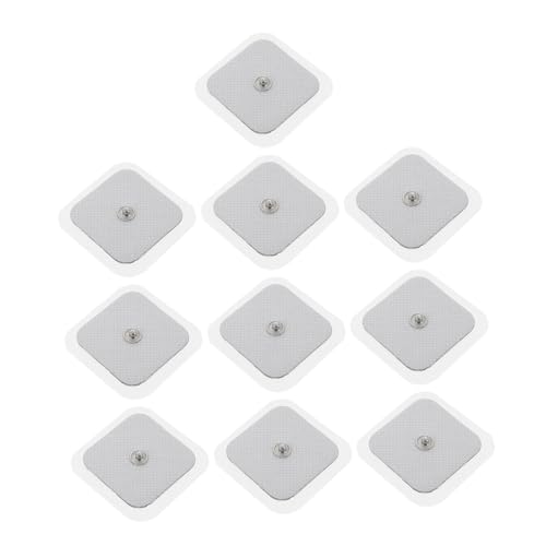 Hemobllo Almohadillas De Fisioterapia Autoadhesivas 10 Piezas 4x4 Cm Parches Eléctricos De Tela No Tejida Conductores Para Masaje Corporal Uso En Terapéutica