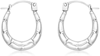 Carissima Gold 9 ct Gold Ribbed Creole Earrings