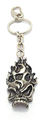 Key Tech Danger Skull Skeleton Metal Keychain (Silver)