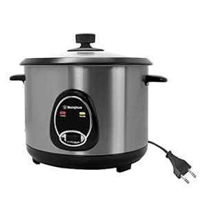 Westinghouse 220 Volts Rice Cooker 16 Cup, Non Stick Cooking Pot, Measuring Cup, Keep Warm Function-Stainless Steel-1000W (NOT FOR USE IN USA)