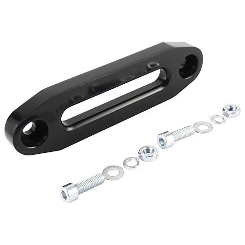 Yaekoo 6" Billet Polished Aluminum Hawse Fairlead Load Capacity 3500-5500 Lbs With Mounting Hardware For Synthetic Winch Rope (Black, 6") #TOP1