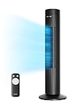 Pelonis 30-Inch Oscillating Tower Fan for Bedroom – Quiet 3-Speed Fan with Remote Control, 7-Hour Timer, 37dB Ultra-Quiet Operation – ETL Certified, Black