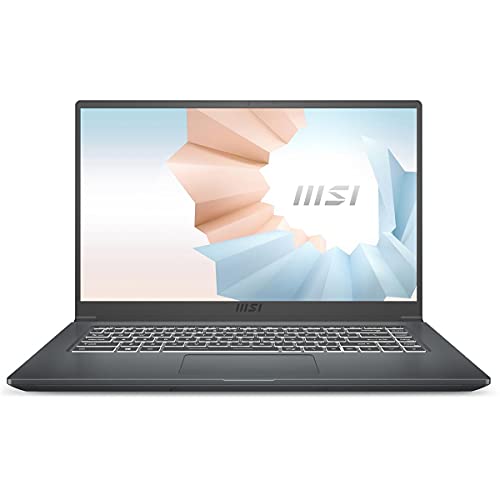 MSI Modern 15A Thin and Light Daily Laptop: 15.6' FHD 1080p, Intel Core i7-1195G7, Intel Iris Xe, 8GB, 1TB SSD, Win10, Carbon Gray (A11MU-652)