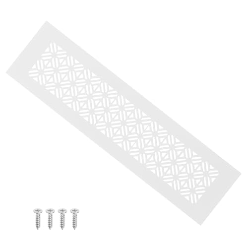 PATIKIL 12 x 3 Inch Door Air Vent Cover, Heavy Duty Aluminum Grille Ventilation Cover Louvered with Mounting Screws for Cabinet Wardrobe Door, White