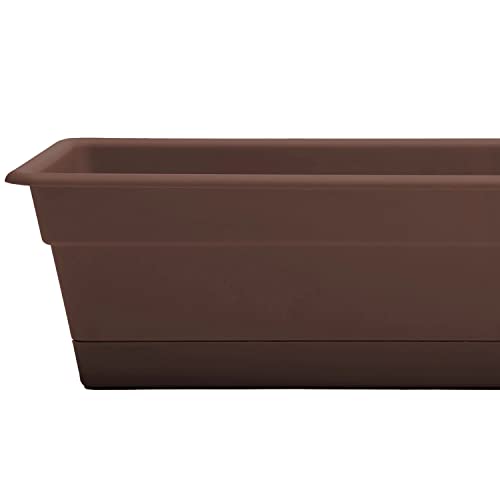 Bloem Dura Cotta Window Box Planter W/Tray (Dcbt30-45), Chocolate Brown, 30" #TOP6
