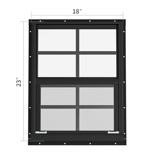 Fenêtres d'abri de jardin design noir de 45,7 x 58,4 cm finitions soignées - 5