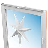 MDCASA Fensterhaken zum Einhängen I Verstellbarer Premium Fensterhaken (12-20mm) I Praktischer Klemmträger für alle gängigen Fensterrahmen geeignet