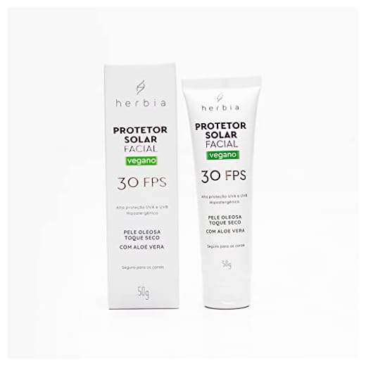 Herbia Protetor Solar Facial Pele Oleosa 30 Fps Natural E Vegano Branco
