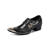 QZMX Stiefeletten für Männer,Cowboystiefel für Herren Stiefeletten Cowboy Stiefel Lederstiefel Knöchel Stiefel Chukka Stiefel Größe EU 39-46,EU 39 Black