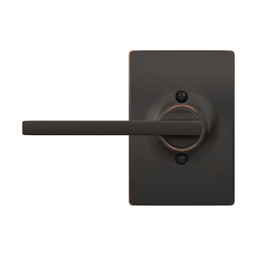 Image of SCHLAGE Latitude Non-Turning Dummy Door Handle, Reversible, Aged Bronze | Non-turning dummy lever door handle with no latch or lock, Decorative pull, One sided, Easy to install, Certified durability