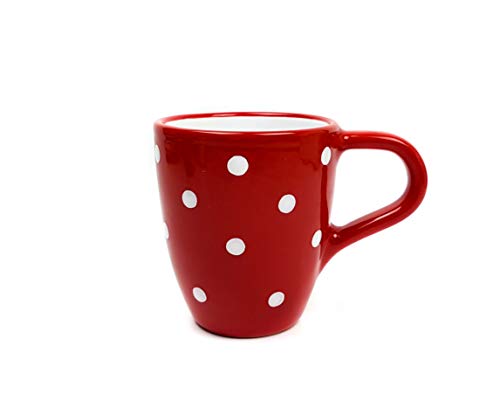 Tasse à café en céramique avec pois blancs peints à la main Cover