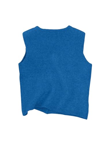 Image of RoseSeek Women's Button Down Sweater Vest Sleeveless Crewneck Knit Outerwear Old Money Knitwear