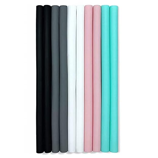 Reusable Glass Drinking Straws Set - 10" x 10 mm - Smoothie Straws for Milkshakes, Frozen Drinks, Smoothies, Bubble Tea - Environmentally Friendly- With Gift Red Box