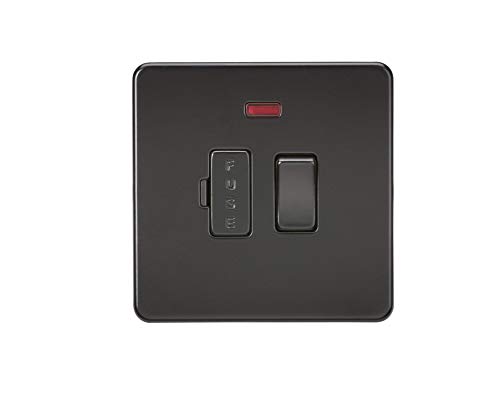 Knightsbridge SF6300NMBB Screwless 13A Switched Fused Spur Unit with Neon, 230 V, Matt Black