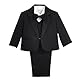 Lito Angels Baby Anzug Jungen Hochzeit, 5 Teiliges Set (Sakko, Weste, Hemd, Hose & Krawatte), Schwarz, Größe 3 Monate 62, 057 (Tag-Nummer 3M)