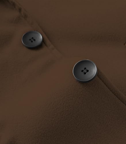 Image of Lisskolo Men's Wool Blend Trench Coat Casual Single Breasted Warm Pea Coat