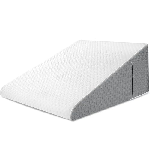 GSCLZ Almohada de cuña for Dormir, Almohada elevada Triangular for cabecera, Dormitorio, Oficina, Capa de Aire, Espuma