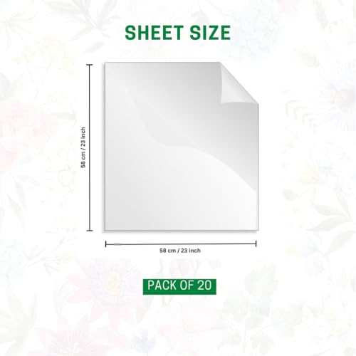 Image of Oasis 20 Sheets Korean Style Transparent Waterproof Premium Bouquet Wrapping Sheet (58 cm x 58 cm) | Mauve With Silver Border Design Flower Wrapping Sheet | Elegant Packaging for Bouquets Gift Wrapping and More