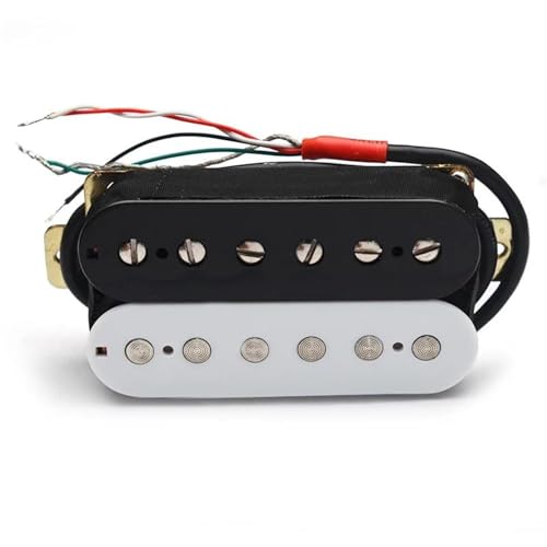 エレキギターピックアップセット エレキギターピックアップコイル分割ピックアップハムバッカーデュアルコイルピックアップ 4 伝導ケーブル N-7.5K/B-15K 出力黒/白(B)