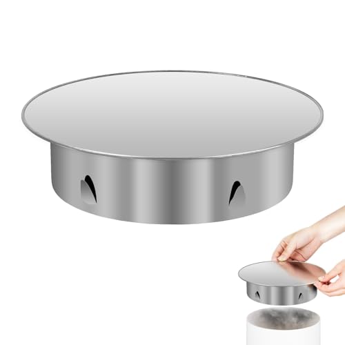 Coperchio per foro per camino, coperchio per canna fumaria, 145 mm, tappo per camino in acciaio inox, coperchio rotondo per tubi da forno