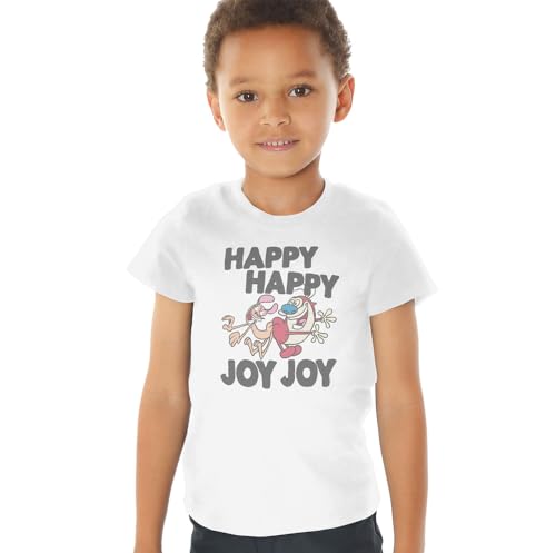 Popfunk Ren and Stimpy Happy Happy Joy Joy Kids T Shirt for Youth Toddler Boys and Girls