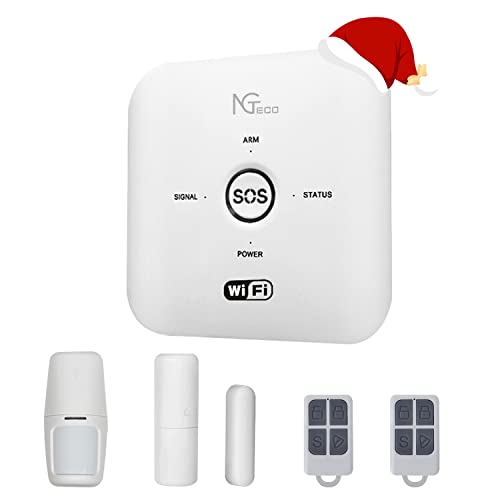 WiFi Door Alarm System, NGTeco Wireless Window Alarms for Home Security with Magnetic Door/Window Sensor PIR Motion Burglar Apartment Alert and Remotes Work with Tuya for Kids/Dementia Patients Safety