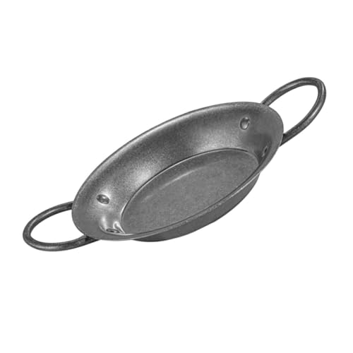 BRIGHTFUFU Retro Spanish Seafood Paella Pan Double Handles Induction Cookware Skillet for Home Bbq Pan Dishwasher Safe Sturdy Cooking Pot Cookware for Kitchen