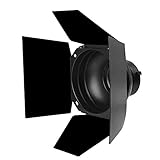 Aputure Barndoor Standard 7-inch Bowens Mount Barn Door 4-Leaf Design with Honeycomb Rid Gel Holder for Aputure LS COB 120T/ 120D/ 120D II/ 300D LED Video Light with Andoer Cleaning Cloth