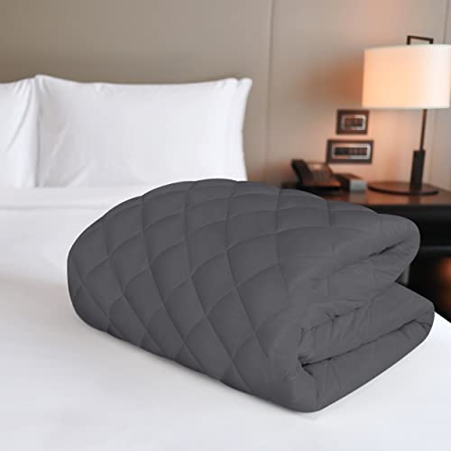 Utopia Bedding Quilted Fitted Mattress Pad, Twin Size, Elastic Fitted Mattress Topper Protector and Cover Stretches up to 16 Inches Deep, Machine Washable (Grey)