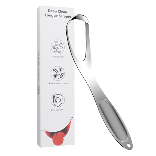 Biniveil Raschia Lingua Da Viaggio - Strumento Per Alito Fresco Profondo,Raschietto Portatile Antiscivolo A Forma Ventaglio Per Igiene Orale Contro Alito Cattivo