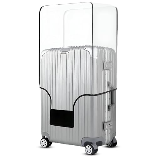 Image of FAB ELLITE Suitcase Cover Large Size | Zippered Clear PVC Cover | Trolly Bag Cover | Protectors for 28 Inch Luggage | Waterproof, Scratchproof & Dust-Resistant