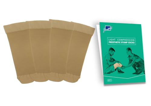 JianiMed Prosthetic Stump Socks – BK, 1 PLY, Light Compression, Moisture Control, Sensitive Skin, Amputee Socks, Daily use, Breathable, Taiwan Excellence, 4 PCS