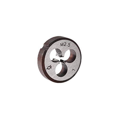uxcell M2.5 X 0.45 Metric Round Die, Machine Thread Left Hand Threading Die, Alloy Steel