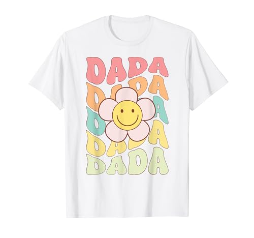 Diseño retro Groovy para Dada 70s 80s Hippe Smile Face Camiseta